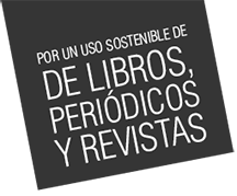   logo para un uso sostenible de la prensa de libros, periódicos y revistas 